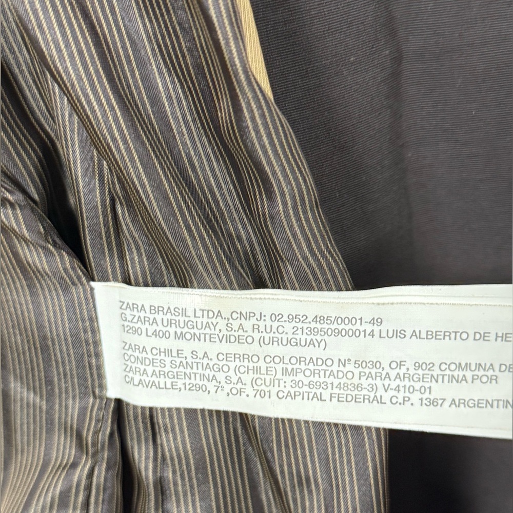 Classic Vintage Y2K Zara Basic Double-Breasted Chocolate Brown Trench Coat - Picture 9 of 9